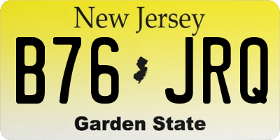 NJ license plate B76JRQ