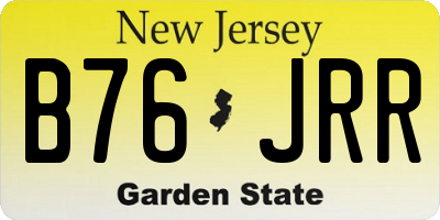 NJ license plate B76JRR