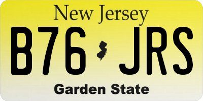 NJ license plate B76JRS
