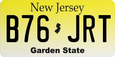 NJ license plate B76JRT