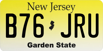 NJ license plate B76JRU