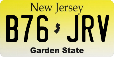 NJ license plate B76JRV