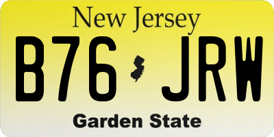 NJ license plate B76JRW