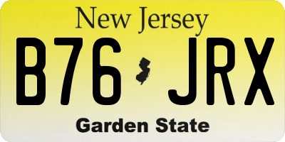 NJ license plate B76JRX