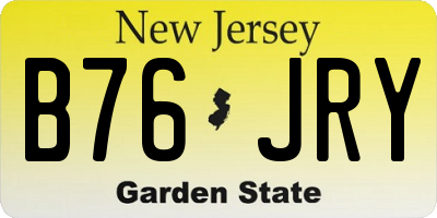 NJ license plate B76JRY