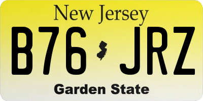 NJ license plate B76JRZ