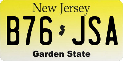 NJ license plate B76JSA