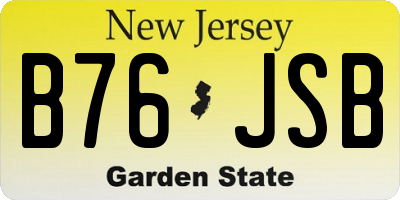 NJ license plate B76JSB