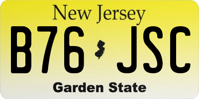 NJ license plate B76JSC