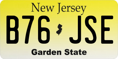 NJ license plate B76JSE