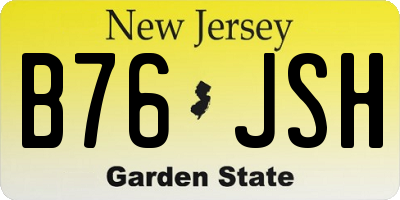 NJ license plate B76JSH