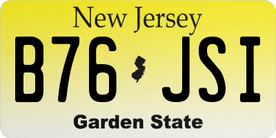 NJ license plate B76JSI