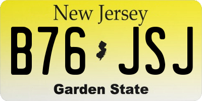 NJ license plate B76JSJ