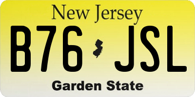 NJ license plate B76JSL