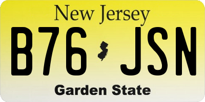 NJ license plate B76JSN