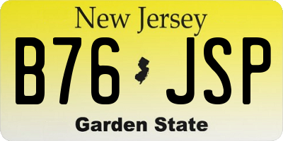 NJ license plate B76JSP