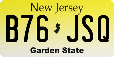 NJ license plate B76JSQ