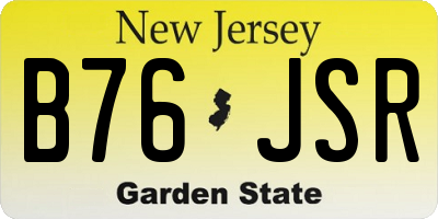 NJ license plate B76JSR
