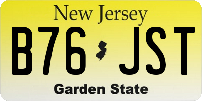 NJ license plate B76JST
