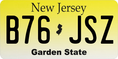 NJ license plate B76JSZ