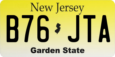 NJ license plate B76JTA