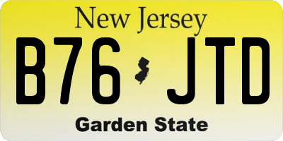 NJ license plate B76JTD
