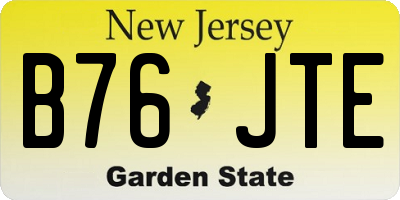 NJ license plate B76JTE