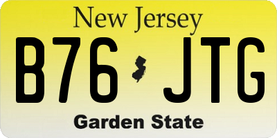 NJ license plate B76JTG