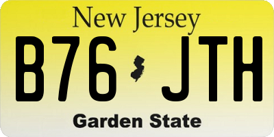 NJ license plate B76JTH