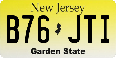 NJ license plate B76JTI