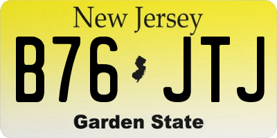 NJ license plate B76JTJ