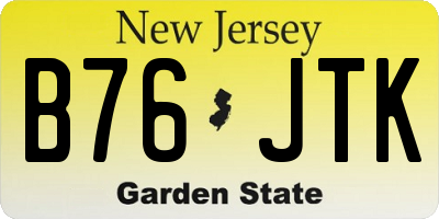 NJ license plate B76JTK
