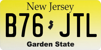 NJ license plate B76JTL