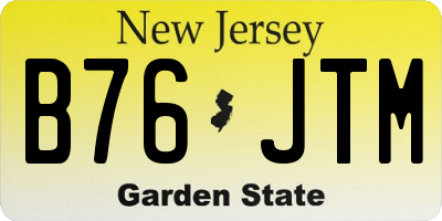 NJ license plate B76JTM
