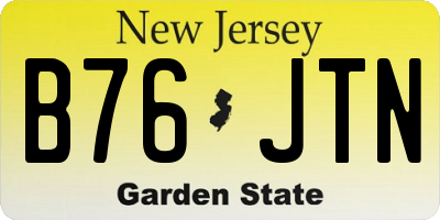 NJ license plate B76JTN
