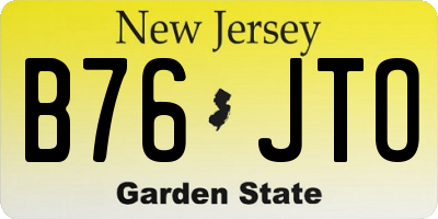 NJ license plate B76JTO