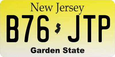 NJ license plate B76JTP