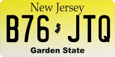 NJ license plate B76JTQ