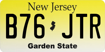 NJ license plate B76JTR