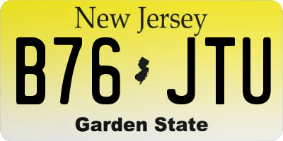 NJ license plate B76JTU