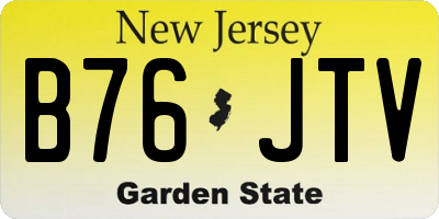 NJ license plate B76JTV