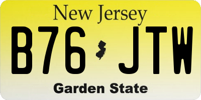 NJ license plate B76JTW