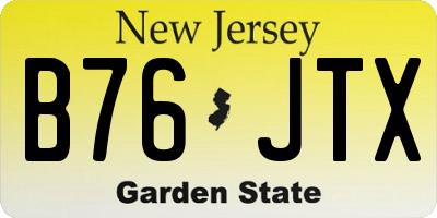 NJ license plate B76JTX