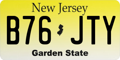 NJ license plate B76JTY