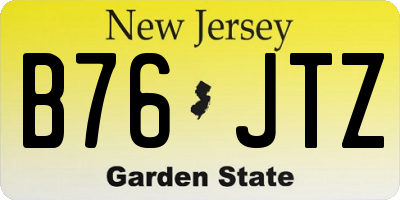 NJ license plate B76JTZ