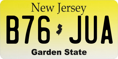 NJ license plate B76JUA