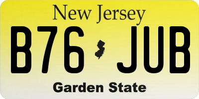 NJ license plate B76JUB