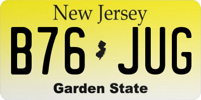 NJ license plate B76JUG