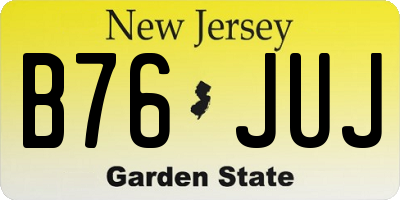 NJ license plate B76JUJ