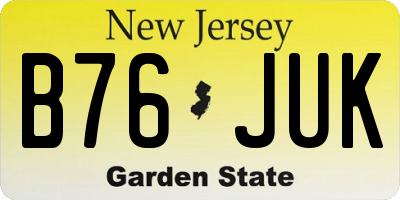 NJ license plate B76JUK
